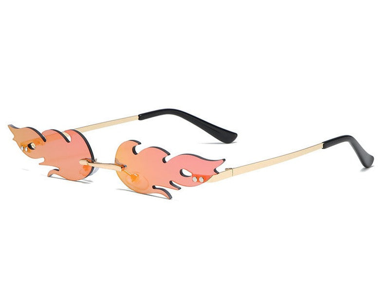 New flame sunglasses ladies metal frameless sunglasses