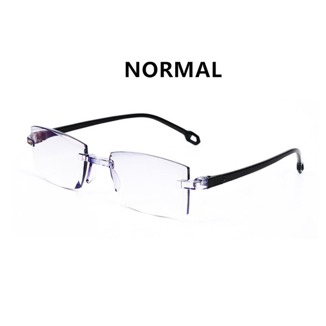 New Diamond-cut Bifocal Progressive Reading Glasses Men Blue Light Blocking Multifocal Eyewear Ultralight Rimless Eyeglasses