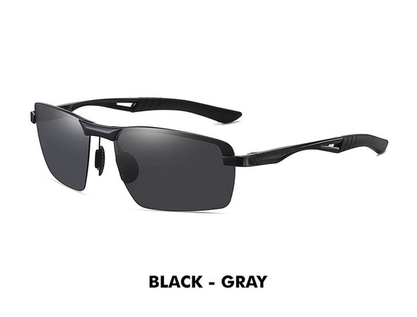 Square Men's Aluminum Magnesium Frame Polarized Sunglasses