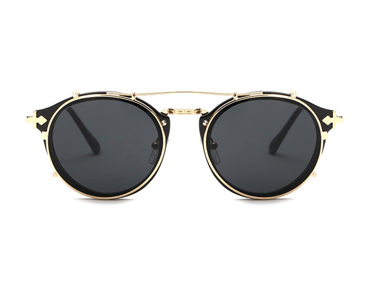 Clip On Men's Steampunk Vintage Sunglasses Clip On