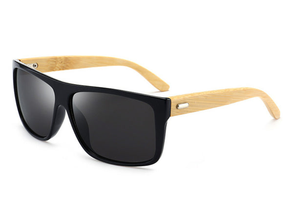 Men's Driving Rectangle Vintage Bamboo Sunglasses