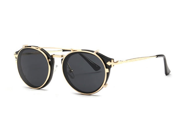 Clip On Men's Steampunk Vintage Sunglasses Clip On