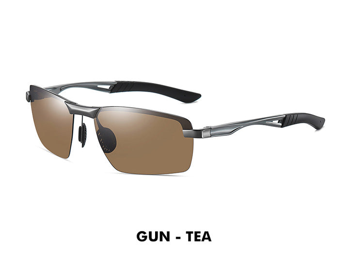 Square Men's Aluminum Magnesium Frame Polarized Sunglasses