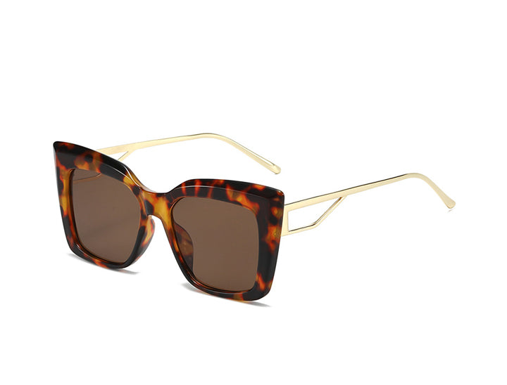Trendy Cat-eye Personalized Mirror Legs Unisex Sunglasses