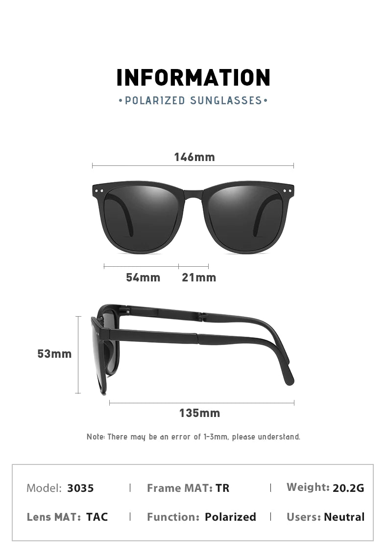 Fashion Folding Men's/Women's Polarized Sunglasses