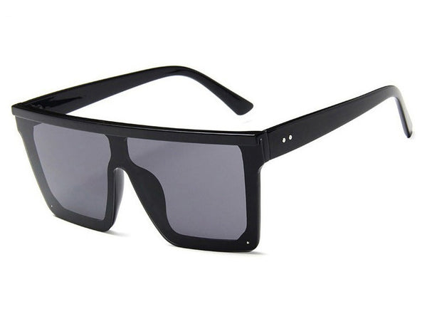 Oversized Tone Unisex Black Fashion Square Sunglasses